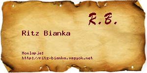 Ritz Bianka névjegykártya